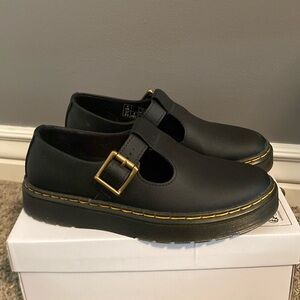 Mary Jane Dr Martens, brand new, all black with side buckle